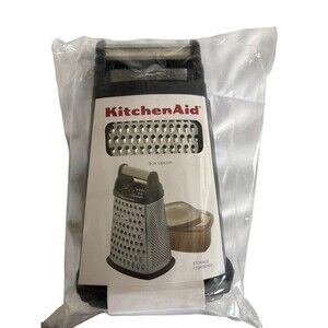 KitchenAid Box Grater W/ 2 Cup Covered Storage Container Stainless Steel New!